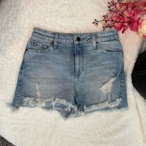 Guess Blue Jean Shorts Distressed Raw Hem